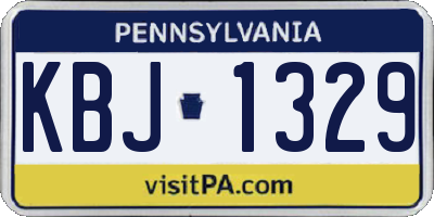 PA license plate KBJ1329