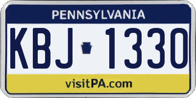 PA license plate KBJ1330
