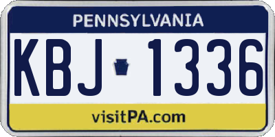 PA license plate KBJ1336