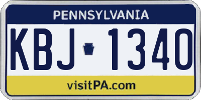 PA license plate KBJ1340
