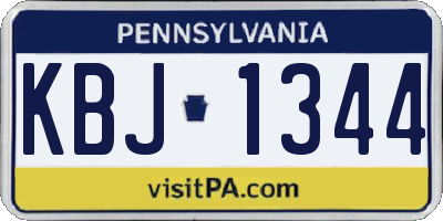 PA license plate KBJ1344