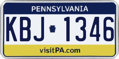 PA license plate KBJ1346