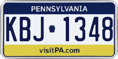 PA license plate KBJ1348