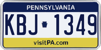 PA license plate KBJ1349