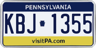 PA license plate KBJ1355