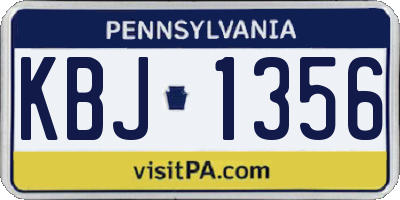 PA license plate KBJ1356