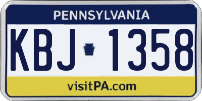 PA license plate KBJ1358