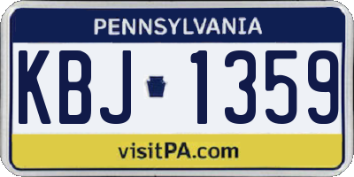 PA license plate KBJ1359