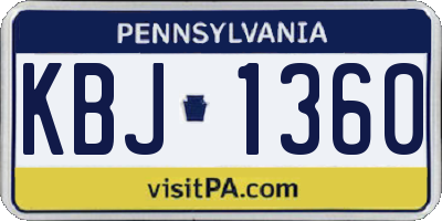 PA license plate KBJ1360