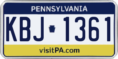PA license plate KBJ1361