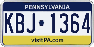 PA license plate KBJ1364