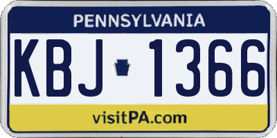 PA license plate KBJ1366