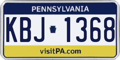 PA license plate KBJ1368