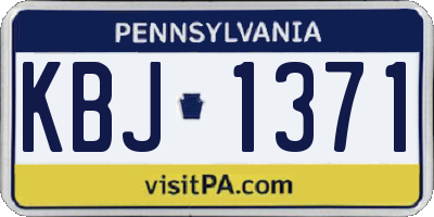 PA license plate KBJ1371