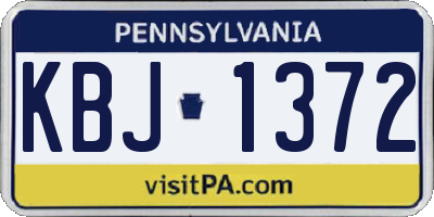 PA license plate KBJ1372