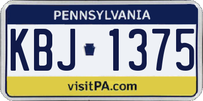 PA license plate KBJ1375