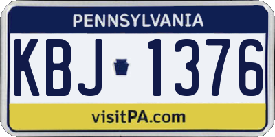 PA license plate KBJ1376