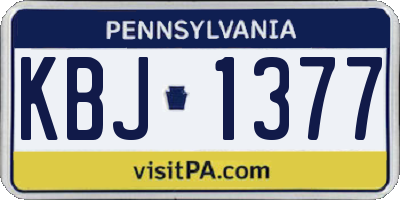 PA license plate KBJ1377