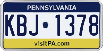 PA license plate KBJ1378