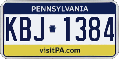 PA license plate KBJ1384