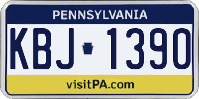 PA license plate KBJ1390