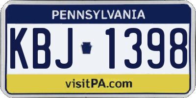 PA license plate KBJ1398