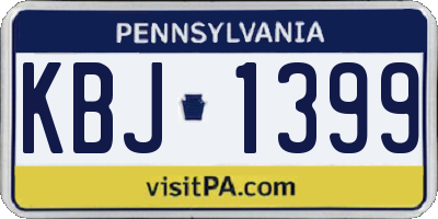 PA license plate KBJ1399