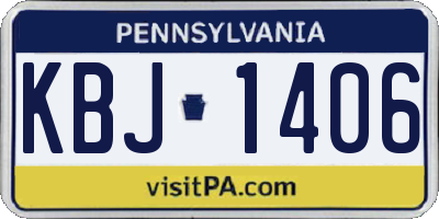 PA license plate KBJ1406