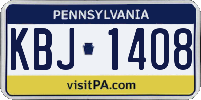 PA license plate KBJ1408