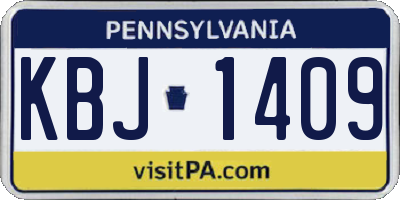 PA license plate KBJ1409
