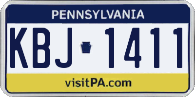 PA license plate KBJ1411