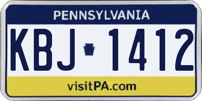 PA license plate KBJ1412