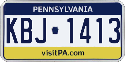 PA license plate KBJ1413