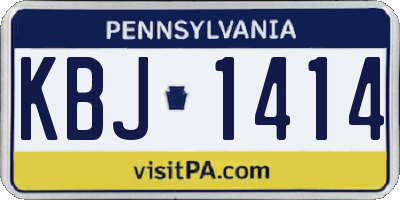 PA license plate KBJ1414