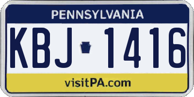 PA license plate KBJ1416