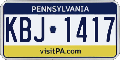 PA license plate KBJ1417