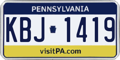 PA license plate KBJ1419