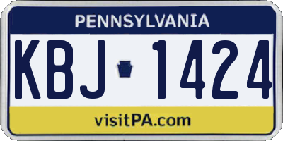 PA license plate KBJ1424