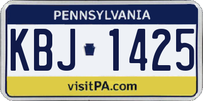 PA license plate KBJ1425