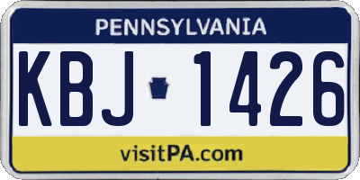 PA license plate KBJ1426