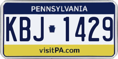 PA license plate KBJ1429