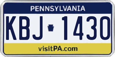 PA license plate KBJ1430