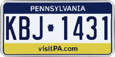 PA license plate KBJ1431