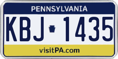 PA license plate KBJ1435
