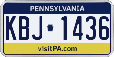 PA license plate KBJ1436