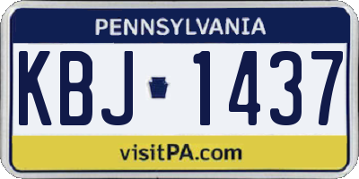 PA license plate KBJ1437