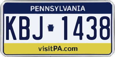 PA license plate KBJ1438