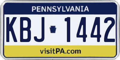 PA license plate KBJ1442