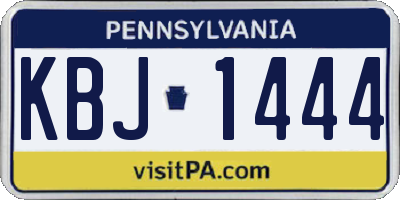 PA license plate KBJ1444