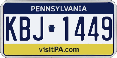 PA license plate KBJ1449